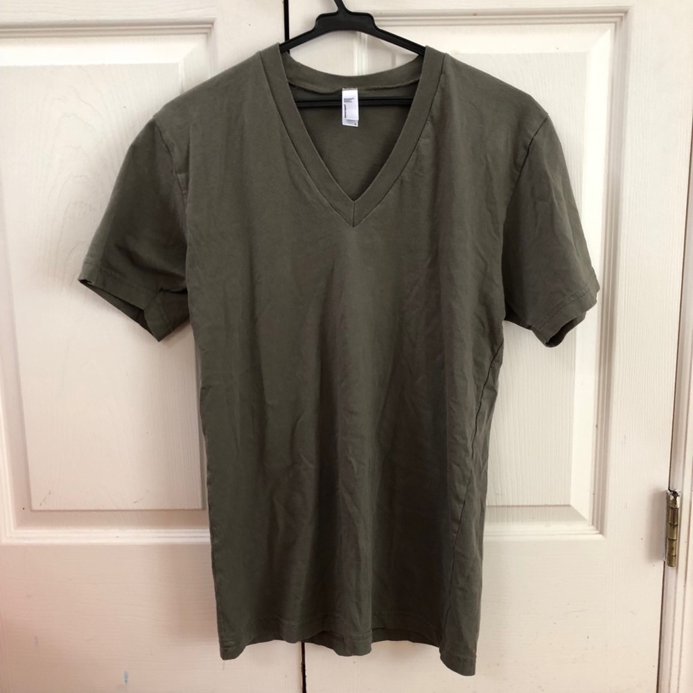 American Apparel Small Army Green V neck